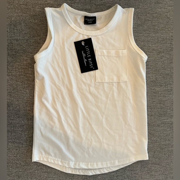 NWT Little Bipsy Off White Bamboo Pocket Tank - 3-4T - Picture 1 of 5